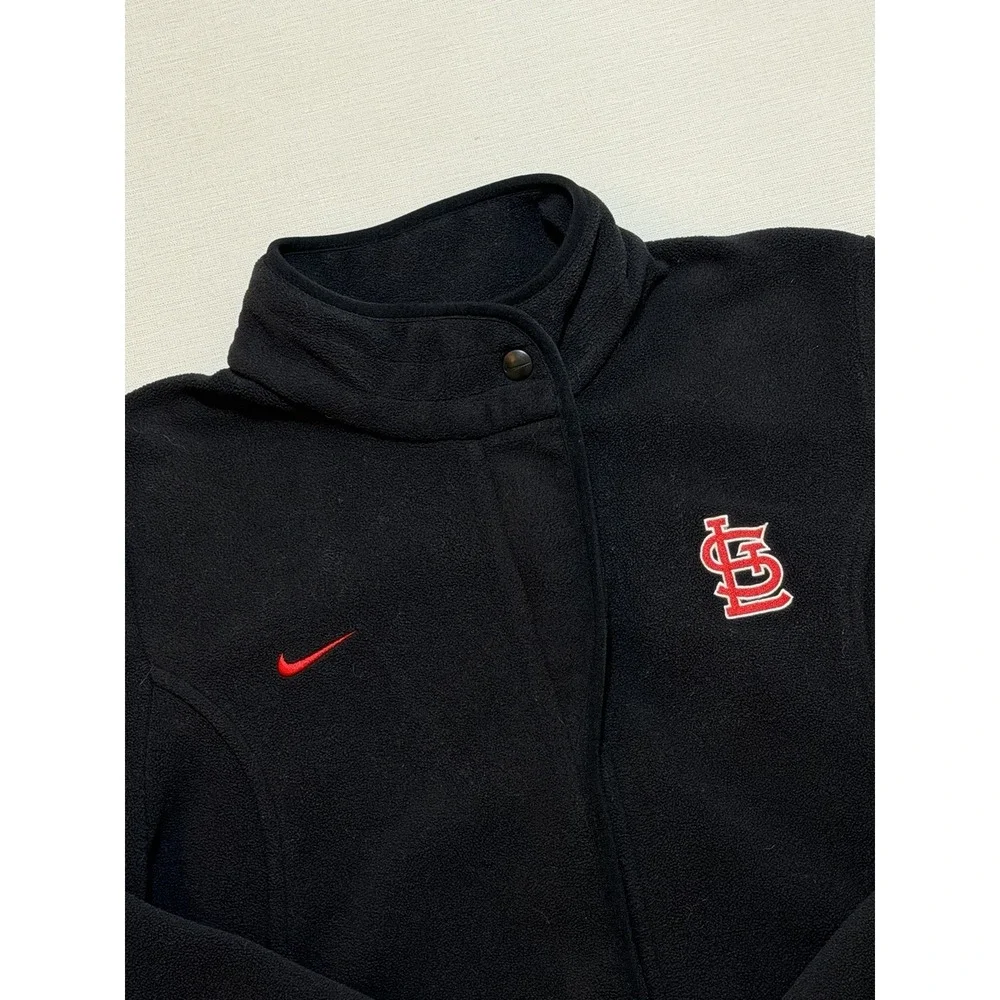 Nike Therma-fit St. Louis Cardinals Men's L Fleece Full Zip Snap On Neck Fleece